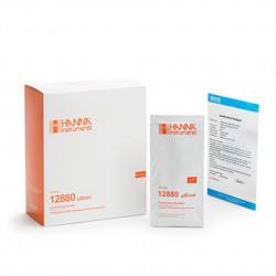 Solution d'étalonnage Hanna Instruments, conductivité à 12,88 mS-cm, certificat d'analyse, 25 sachets 20 mL