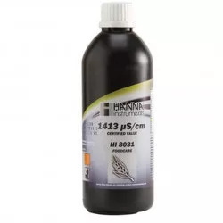 Solution d'étalonnage de conductivité Hanna Instruments, 1413 micro-seconde-cm, bouteille FDA 500 mL