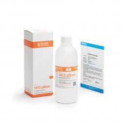 Solution d'étalonnage Hanna Instruments, conductivité à 1413 micro-seconde-cm, certificat d'analyse, bouteille 500 mL