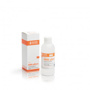 Solution d'étalonnage Hanna Instruments, conductivité à 5,00 mS-cm, bouteille 250 mL