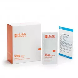 Solution d'étalonnage Hanna Instruments conductivité à 5,00 mS-cm, certificat d'analyse, 25 sachets 20 mL