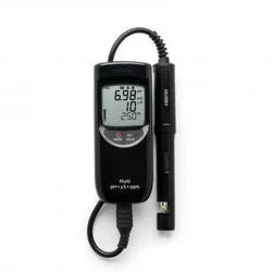 pH-EC-TDS-°C-mètre professionnel Hanna Instruments, compact, étanche, 3999 micro-seconde, 2000 mg-L