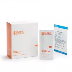 Solution d'étalonnage Hanna Instruments, TDS à 1382 mg-L, certificat d'analyse, 25 sachets de 20 mL