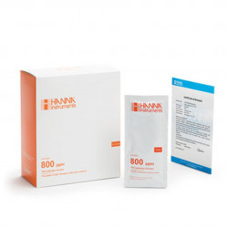 Solution d'étalonnage Hanna Instruments, TDS à 800 mg-L, certificat d'analyse, 25 sachets 20 mL