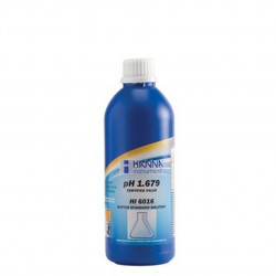 Solution tampon Hanna Instruments, pH 1,679, ±0,002 pH, certificat d'analyse, bouteille 500 mL
