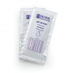Solution tampon Hanna Instruments, pH 10,010, ±0,002 pH, certificat d'analyse, 25 sachets 20 mL
