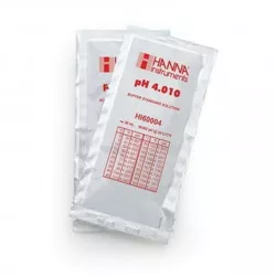 Solution tampon Hanna Instruments, pH 4,010, ±0,002 pH, certificat d'analyse, 25 sachets 20 mL