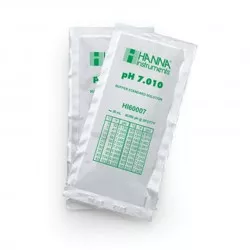 Solution tampon Hanna Instruments, pH 7,010, ±0,002 pH, certificat d'analyse, 25 sachets 20 mL