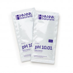 Solution tampon Hanna Instruments, pH 10,01, certificat d'analyse, 25 sachets 20 mL