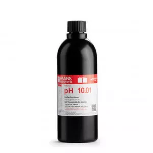Solution tampon Hanna Instruments, pH 10,01, certificat d'analyse, bouteille FDA 500 mL