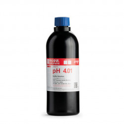 Solution tampon Hanna Instruments, pH 4,01, certificat d'analyse, bouteille FDA 500 mL