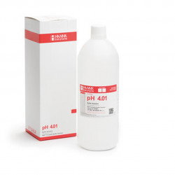 Solution tampon Hanna Instruments, pH 4,01, coloration rouge, bouteille 1 L