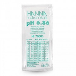 Solution tampon Hanna Instruments, pH 6,86, certificat d'analyse, 25 sachets 20 mL