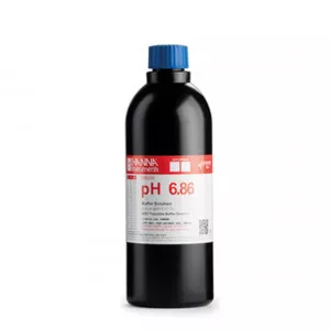 Solution tampon Hanna Instruments, pH 6,86, certificat d'analyse, bouteille FDA 500 mL