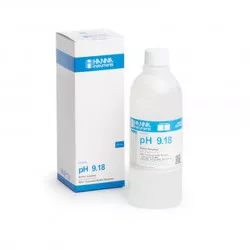 Solution tampon Hanna Instruments, pH 9,18, certificat d'analyse, bouteille 500 mL
