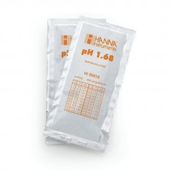 Solution tampon Hanna Instruments, pH 1,68, ±0,01 pH, certificat d'analyse, 25 sachets 20 mL