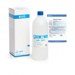 Solution tampon Hanna Instruments, pH 10,01, ±0,01 pH, certificat d'analyse, bouteille 1 L
