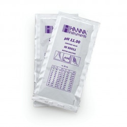 Solution tampon Hanna Instruments, pH 11,00, ±0,01 pH, certificat d'analyse, 25 sachets 20 mL