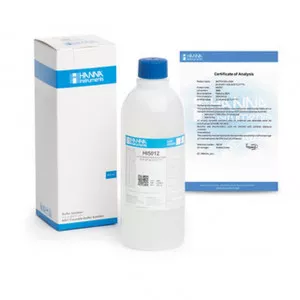 Solution tampon Hanna Instruments, pH 12,00, ±0,01 pH, certificat d'analyse, bouteille 500 mL