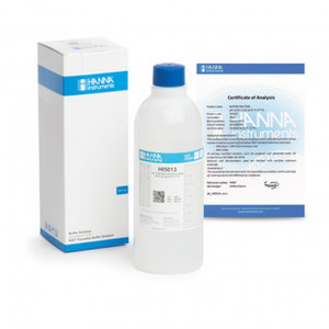 Solution tampon Hanna Instruments, pH 13,00, ±0,01 pH, certificat d'analyse, bouteille 500 mL