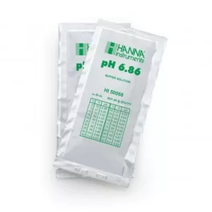 Solution tampon Hanna Instruments, pH 6,86, ±0,01 pH, certificat d'analyse, 25 sachets 20 mL