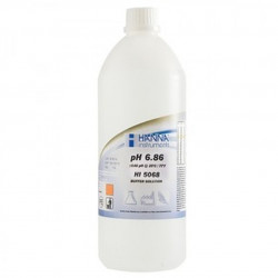 Solution tampon Hanna Instruments, pH 6,86, ±0,01 pH, certificat d'analyse, bouteille 500 mL