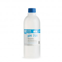 Solution tampon Hanna Instruments, pH 7,01, ±0,01 pH, certificat d'analyse, bouteille 500 mL