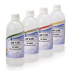 Solution tampon Hanna Instruments, pH 7,41, ±0,01 pH, certificat d'analyse, bouteille 500 mL