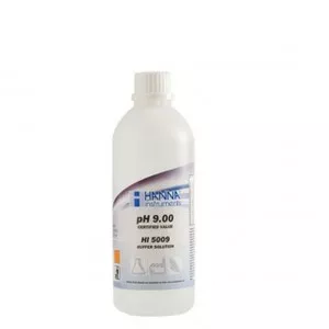 Solution tampon Hanna Instruments, pH 9,00, ±0,01 pH, certificat d'analyse, bouteille 500 mL