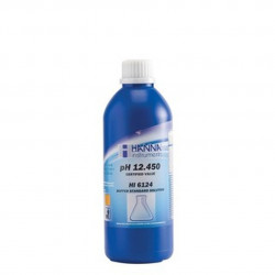 Solution tampon Hanna Instruments, pH 12,450, flacon 500 mL, certificat d'analyse