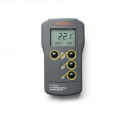 Thermomètre compact étanche à thermocouple type K °C-°F Hanna Instruments, min-max, HOLD, coffret