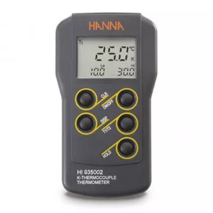 Thermomètre thermocouple K Hanna Instruments de précision étanche et compact, 2 entrées de sonde