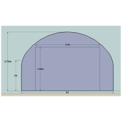 Abri bâché Bati-Ser Axame, 9,6 x 30 m, pieds droits AXAMBAT930PEPCPF