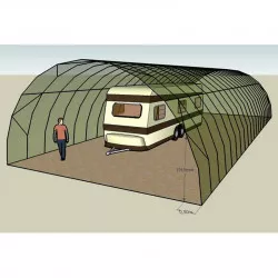 Abri bâché Bati-Ser Axame, 8 x 10 m, pieds droits AXAMBAT810PEPOPO
