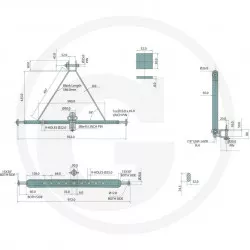 Attelage pour 3e point 85 CV dim. 28 x 812 x 25 mm