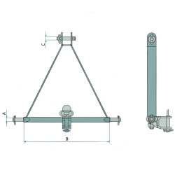 Attelage pour 3e point 45 CV dim. 22 x 661 x 19 mm