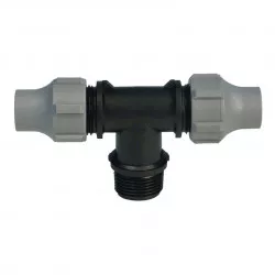 Raccord en T à bague LOCK NETAFIM, Ø 20 mm x fileté 3/4" mâle, lot de 25 pcs