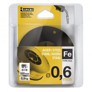 Fil Mag Acier Ø 0,6 mm GYS - Bobine plastique S100 - 0,9 kg - ER70S-6 / G3Si1
