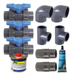 Kit BY-PASS Heatermax INVERTER Ubbink -Pour pompe à chaleur - tuyauterie Ø 38 et Ø 50 mm