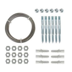 Kit de palissage, cable pour treillis - set de fixation (6 x boulon/cheville)