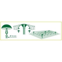 Demi sphère plastifiée vert pour filet et voile plastifié vert - lot de 5
