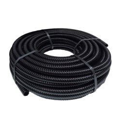Tuyau cannelé renforcé, noir - Ø40 mm (1½") x 30 m