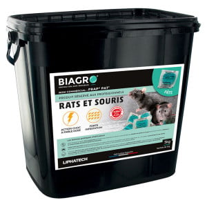 Raticide Professionnel BIAGRO Pâte forte infestation, seau 5 kg