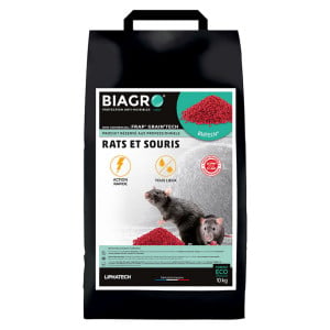 Raticide Professionnel BIAGRO Céréales BléTECH tous lieux, seau 10 kg