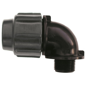Raccord Coude à compression NETAFIM diam. 20 mm, fileté mâle 3/4" (10 unités)