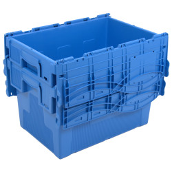 Bac de distribution 67L avec couvercle intégré - Bleu 60x40x31,5cm - Palette de 64 unités