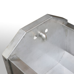 Bac inox grand volume pour sortie de pré-refroidisseur de lait DAIRYNOX 600 La Buvette