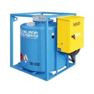 Réservoir Traspo 450 L Gasoil, normes ADR - pompe 230 V (55 l/min), pistolet automatique avec tuyau 5 m