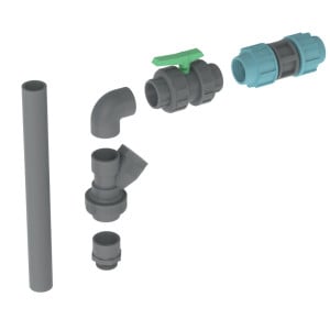 Kit de sortie Calpeda KSPV40P pour pompe de relevage à refoulement vertical Ø 1"1/4 - Ø 40 mm