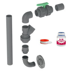 Kit de sortie Calpeda KSPH DN100F pour pompe de relevage DN100 à refoulement horizontal (tuyau Ø 110 mm)